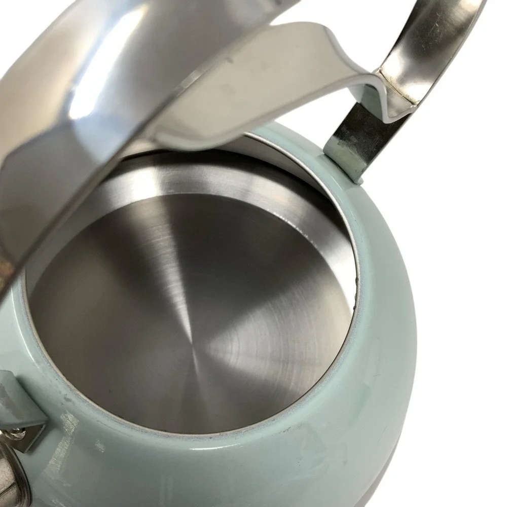 MasterClass Premium Cookware Stainless Steel Light Robin Blue Tea Pot Tea Kettle